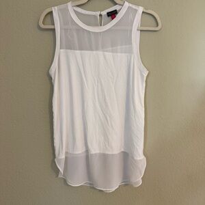 Vince Camuto White Sheer Tank Sleeveless Shirt Top Women’s Small